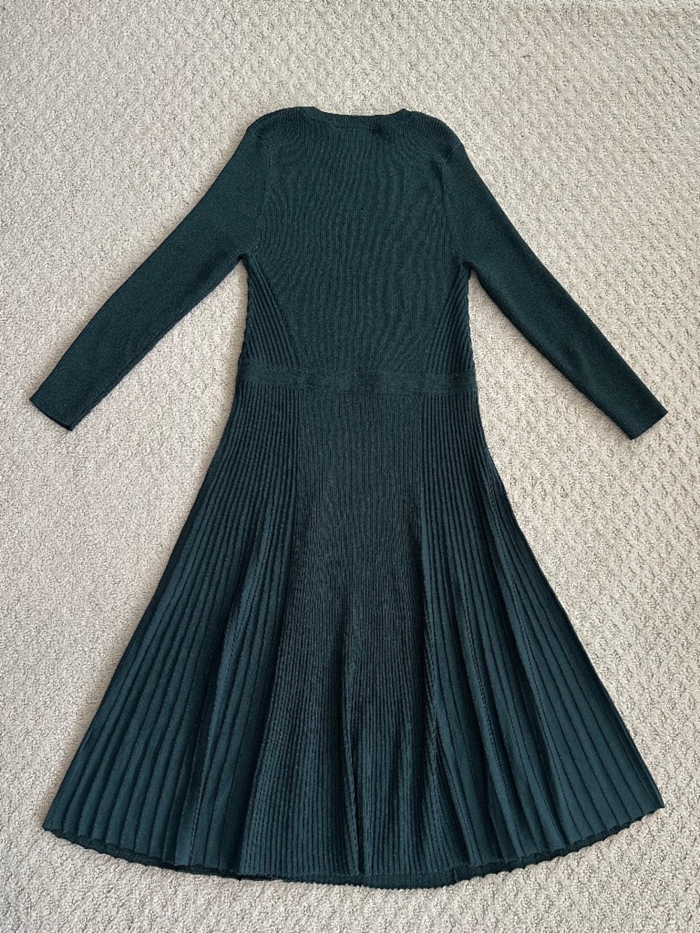 Boden Diona Sparkle Fit-And-Flare Knit Midi Dress Green 12R Metallic Holidays - Picture 9 of 16